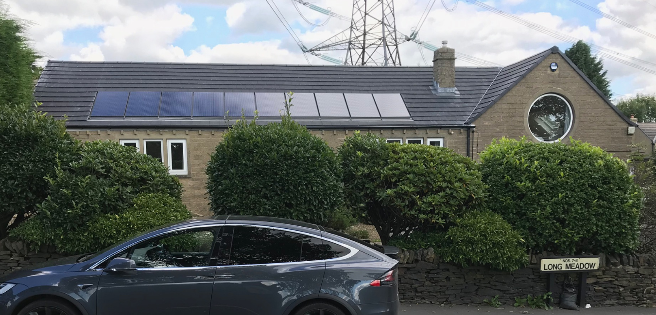 Award winning solar pv and battery storage project on a property in Barkisland in Halifax