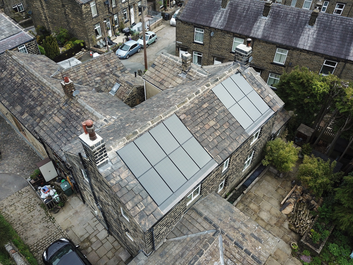 Solar PV alongside heritage roofing in Oxenhope, West Yorkshire