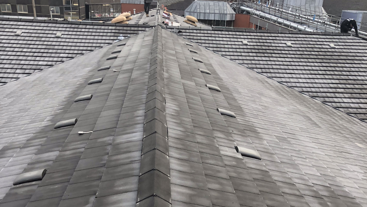 commercial roofing project at Tameside Hospital