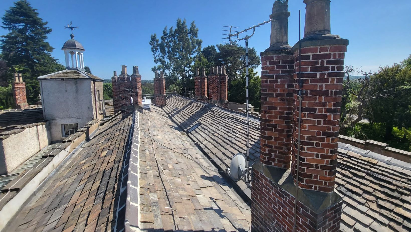 Bowness Hall, Lancashire. Commercial re-roofing on heritage building. 