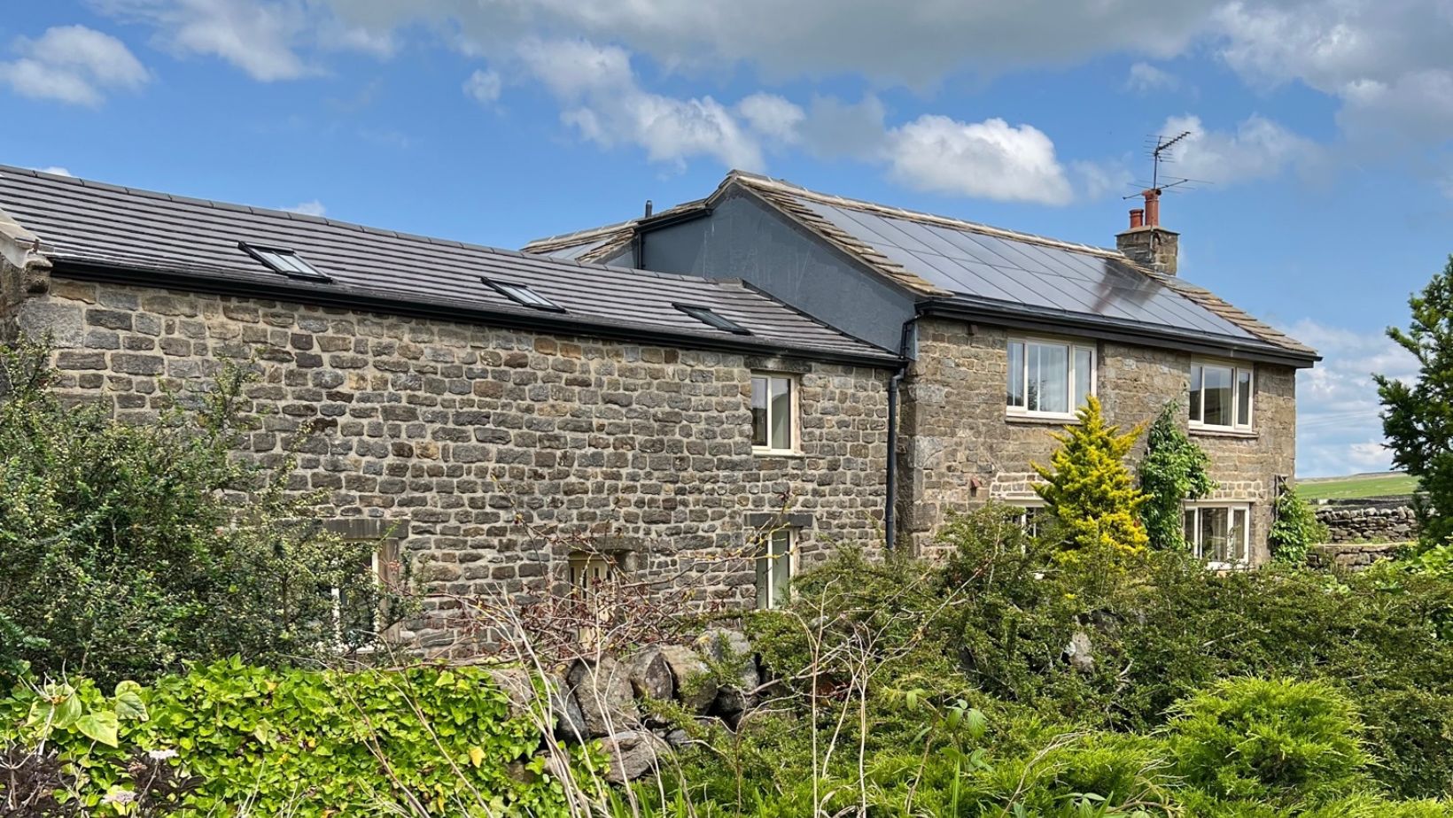 Re-roofing project in Cowling. Also showing the installation of integrated solar PV panels