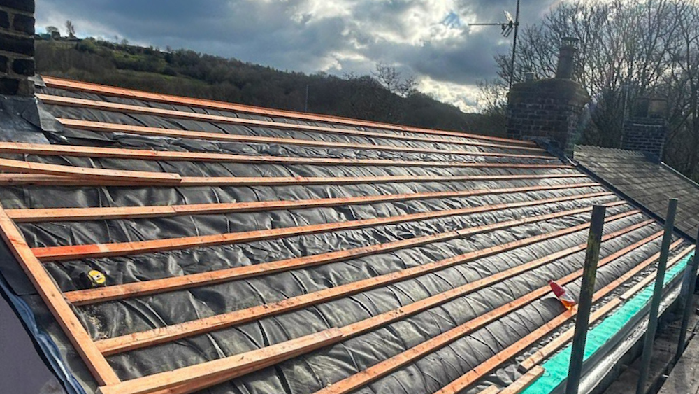 Re-roof of property in Shipley once solar pv panels have been removed