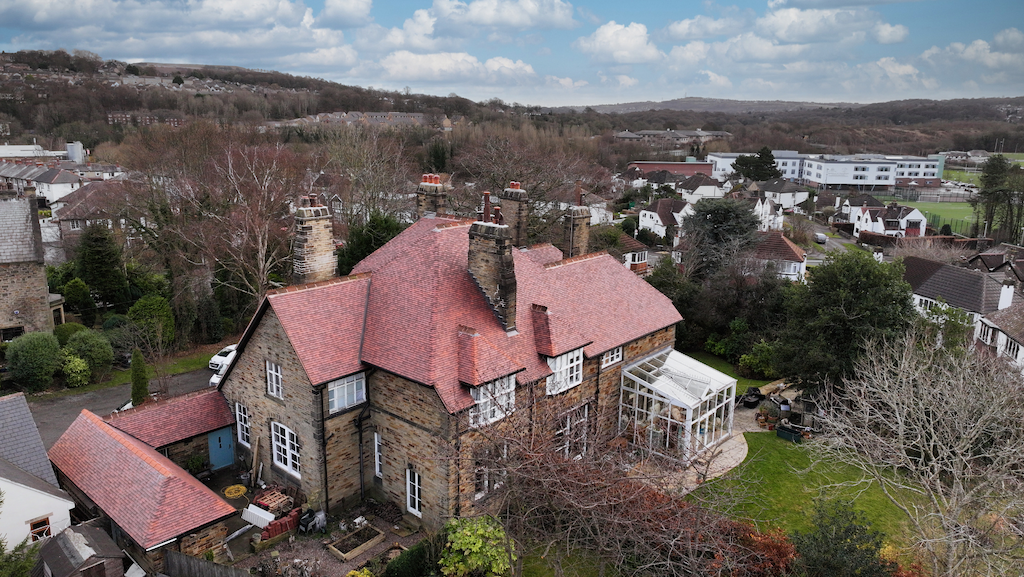 Re-roofing in Rosemary clay tiles. Heritage re-roof of vicarage