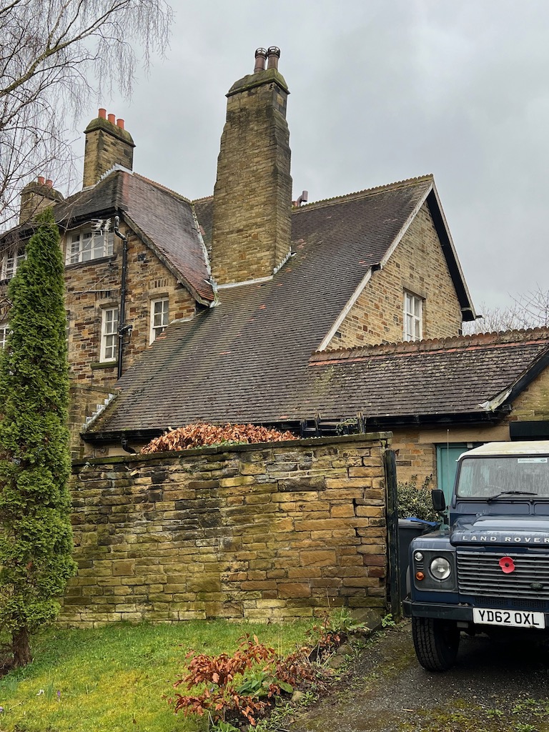 An old Vicarage in Bingley before work commences re-roofing and restoring the property