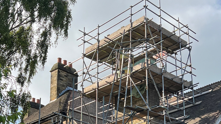 Chimney restoration of old vicarage in Bingley, West Yorkshire