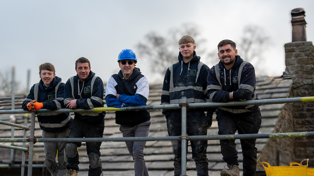 ThenGreen and Heritage team working on a re-roof in Bolton by Bowland