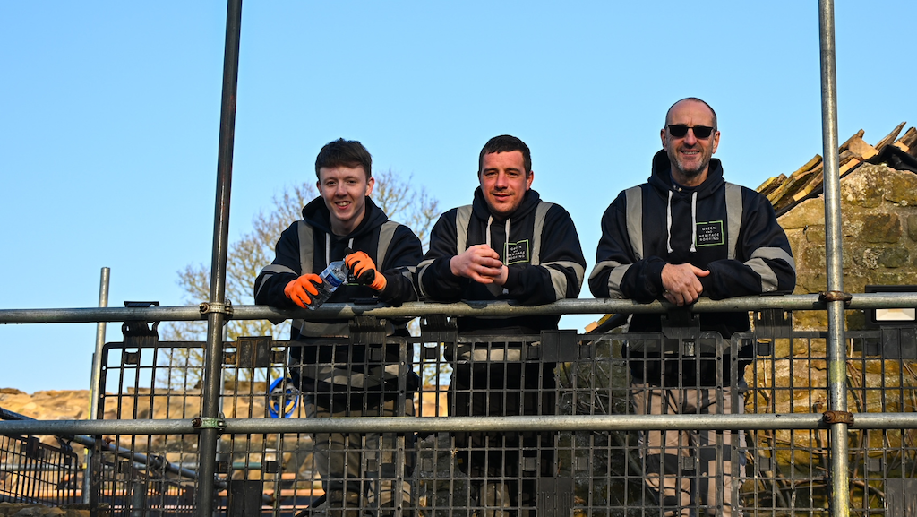 Adam, Chris and Tyne. Part of the Green and Heritage team