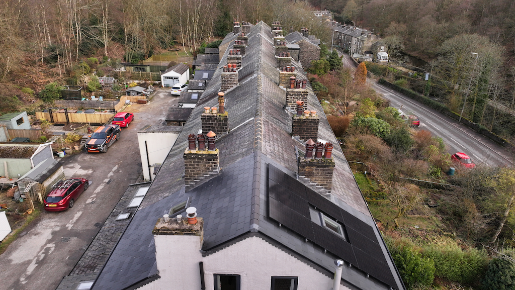 Solar PV and battery storage system on historical property in Hebden Bridge