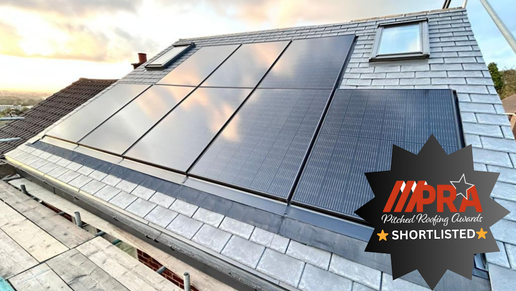 Pitched Roofing Awards - Re-roof and solar PV, Ruston Close, Maple
